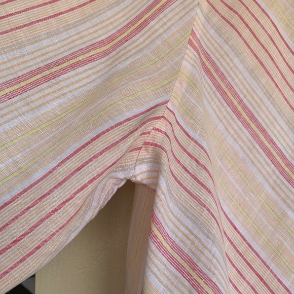 Chico's 100% Line Striped Button Down Shirt 2 or M-L Tunic Coastal Travel Top - Picture 7 of 16